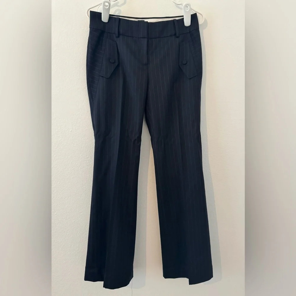 Tommy Hilfiger Wool Navy Pinstriped Trouser Pant Office Career Size 4 NWT *Read
